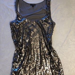 Grey with silver sequins on front tank